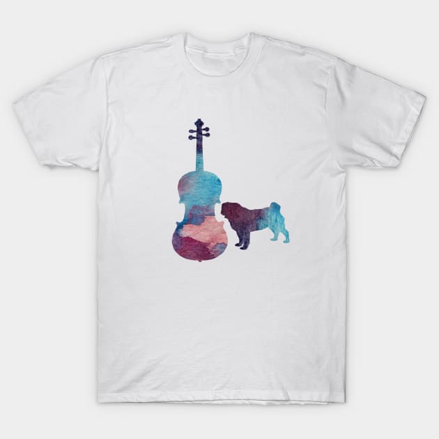 Viola pug art T-Shirt by TheJollyMarten